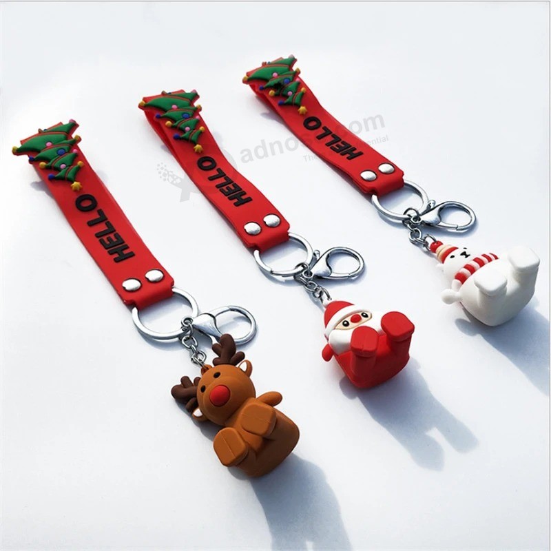 New design Customized christmas Cute soft PVC silicone Key ring Key chains Promotion Gifts