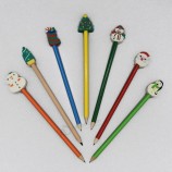 Popularité personnalisable utilisé comme cadeau de festival Hb respectueux de l’environnement Crayon haut avec grande gomme de Noël en forme