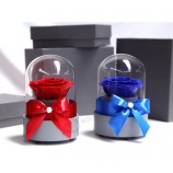 proveedor de fábrica rosas preservadas caja de música regalo de flores de navidad
