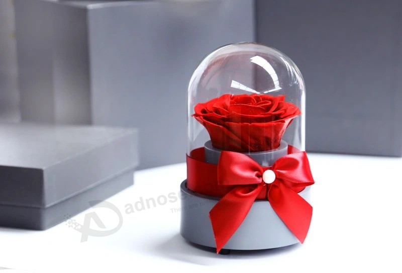 Fornecedor de fábrica Rosas em conserva caixa de música presente de flor de natal