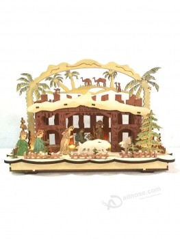 Découpe laser LED Noël Maison en bois Décoration et cadeau