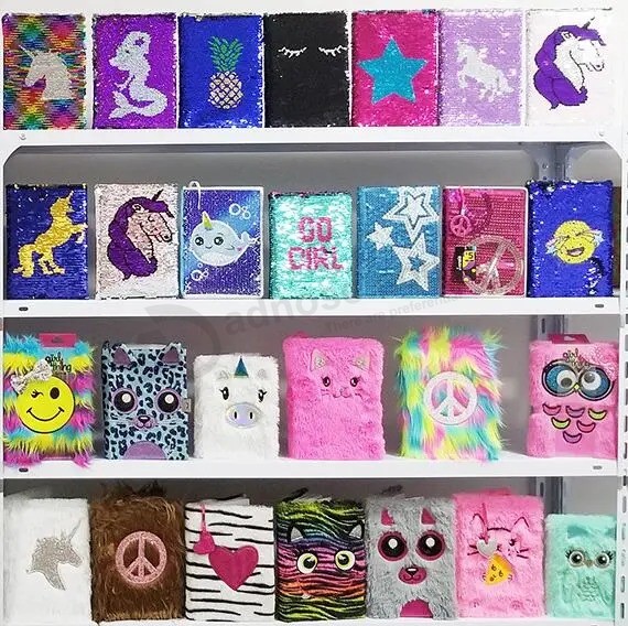 Wholesale Novelty Plush Notebook Diary Planner Notepad Stationery Christmas Gift