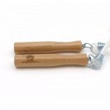 adjustable wooden handle skipping rope
