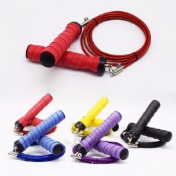 fitness training skipping weighted jump rope with steel wire