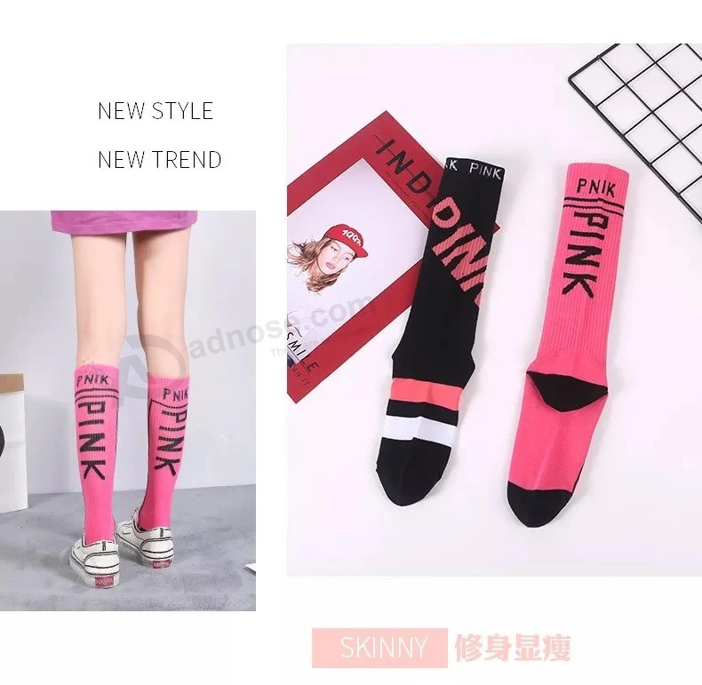 Новые женские носки с принтом, розовые буквы, надпись, черные, белые, хлопковые, забавные, носки
