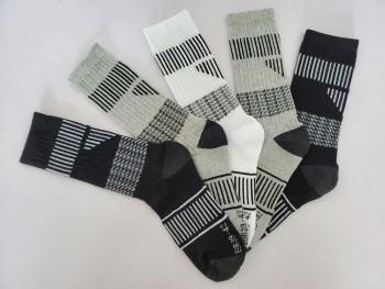 Man Sports Socks Organic Cotton Polyester Recycled Cotton Terry Socks 5 Pack