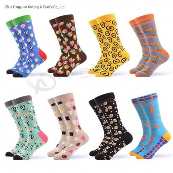 Vente en gros OEM Custom Cotton Fashion Design Mens Coloré Drôle Happy Dress Chaussettes