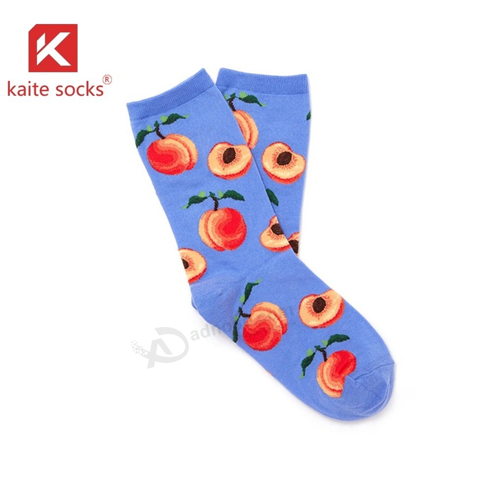 Kleurrijke katoenen sokken fruit schattige dieren jurk aangepaste ontwerp crew sokken