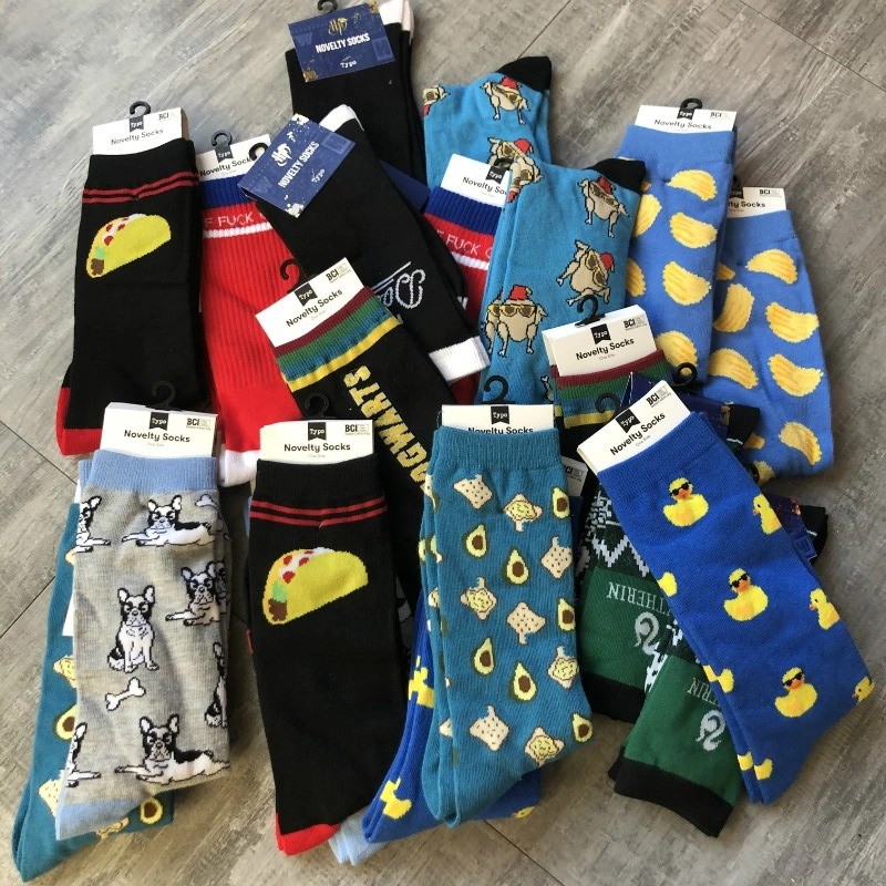 Фабрика напрямую продает на заказ счастливые красочные мужские носки из чесаного хлопка с логотипом