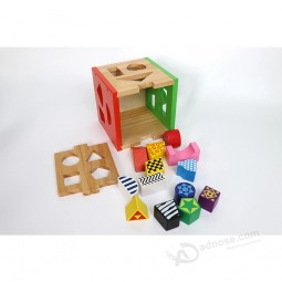 木製の形並べ替え幾何学ゲームの形ビルディングブロックマッチング認知おもちゃ子供教育おもちゃwodenモンテッソーリ