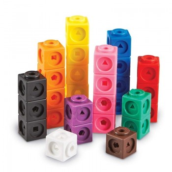 塑料分拣小方块积木玩具套装计数正方形积木玩具益智学习玩具