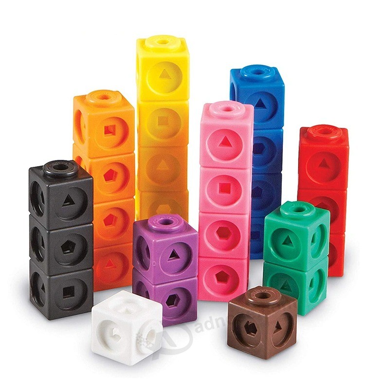 Ordinamento di plastica Piccoli cubi Blocchi di giocattoli Set conteggio Giocattoli quadrati da costruzione Giocattolo educativo per l'apprendimento