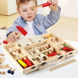 Enfants éducatif en bois charpentier Noël Coffret cadeau en bois Jouets factices en bois (GY-W0088)