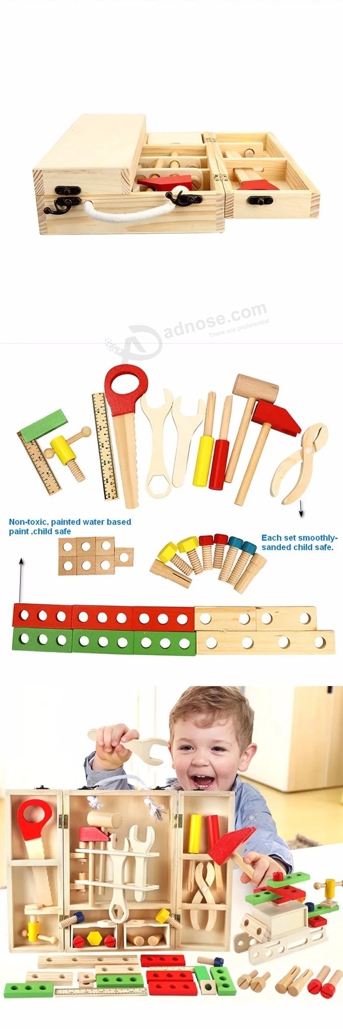 Детский образовательный Рождественский подарочный набор деревянного плотника деревянные ролевые игрушки (GY-W0088)