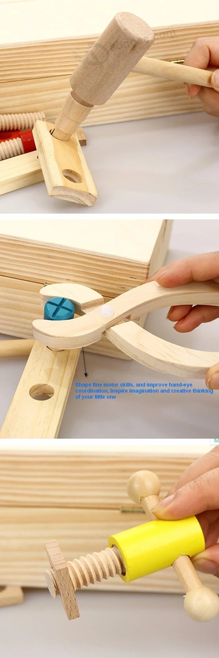 Conjunto educacional de presentes de Natal para crianças do carpinteiro de madeira brinquedos de simulação de madeira (GY-W0088)