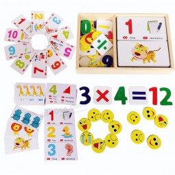 Baby Educational Wooden Cassette Arithmetic Digital Number Recognition Card Gifts Jigsaw Toy