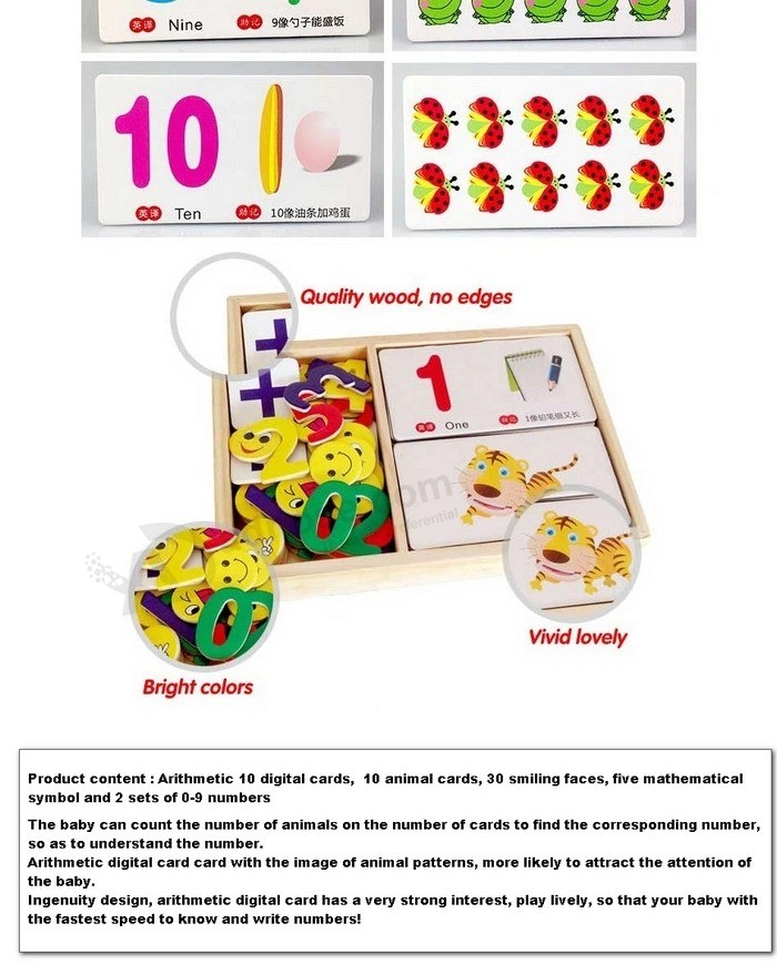 Baby educatieve houten cassette rekenkundige digitale nummerherkenning kaart geschenken Jigsaw Toy