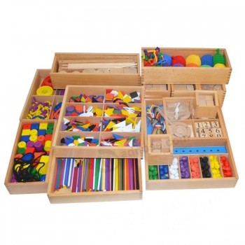Vente en gros en bois sensoriel Montessori Matériel Produit Jouets éducatifs pour enfants