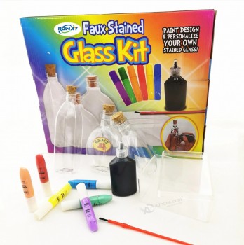 Garrafa de vidro falso infantil pintura pop educativa DIY Toy