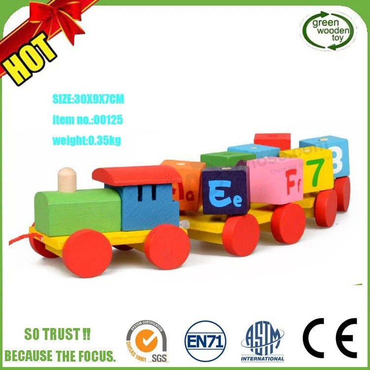 2020 Top Fsc kids Block train Toys wooden Baby toys Educational for Children
