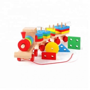 2020 Top Fsc kids block train toys juguetes de madera para bebés educativos para niños