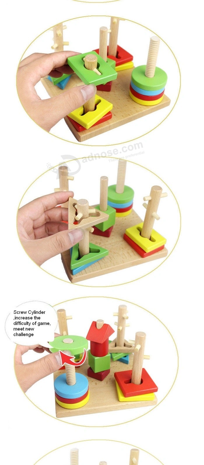 Wooden montessori Children intellectual Stack building Blocks educational Toys (GY-W0044)