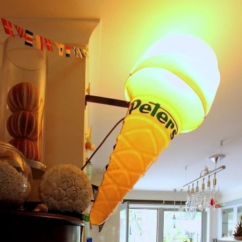 boîtes lumineuses formées sous vide en plastique crème glacée led signe d’affichage