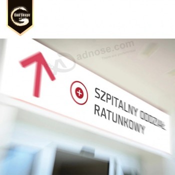 GS Chine Personnalisé Grande Publicité Extérieure Magasin Façade Acrylique LED Signe Hôpital Guidage Boîte Lumineuse--0411