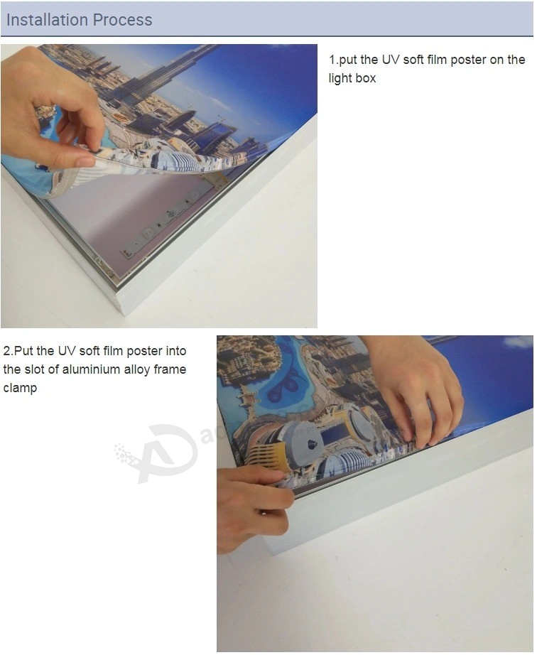 직물 옥외 광고 방수 UV 연약한 필름 가벼운 상자 발광 다이오드 표시