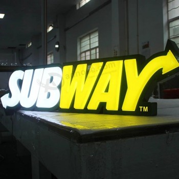 acrílico sinalização de prédio de rua publicidade metrô loja de alimentos caixa de luz