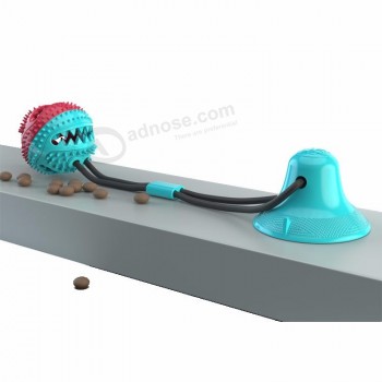 Respectueux de l’environnement Juguetes para perro Indestructible interactif en caoutchouc chien traiter balle ventouse chien jouets pour animaux de compagnie avec corde à ventouse