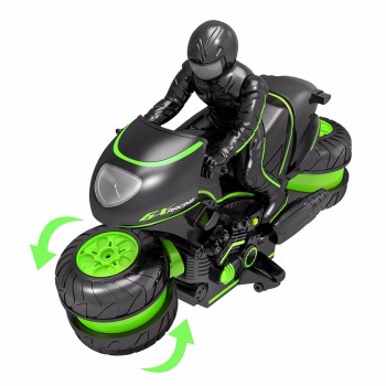amazon Venda quente 2.4G motocicleta jouet RC dublê Brinquedo de carro rotação de 360 ​​graus executando veículo de brinquedo para meninos