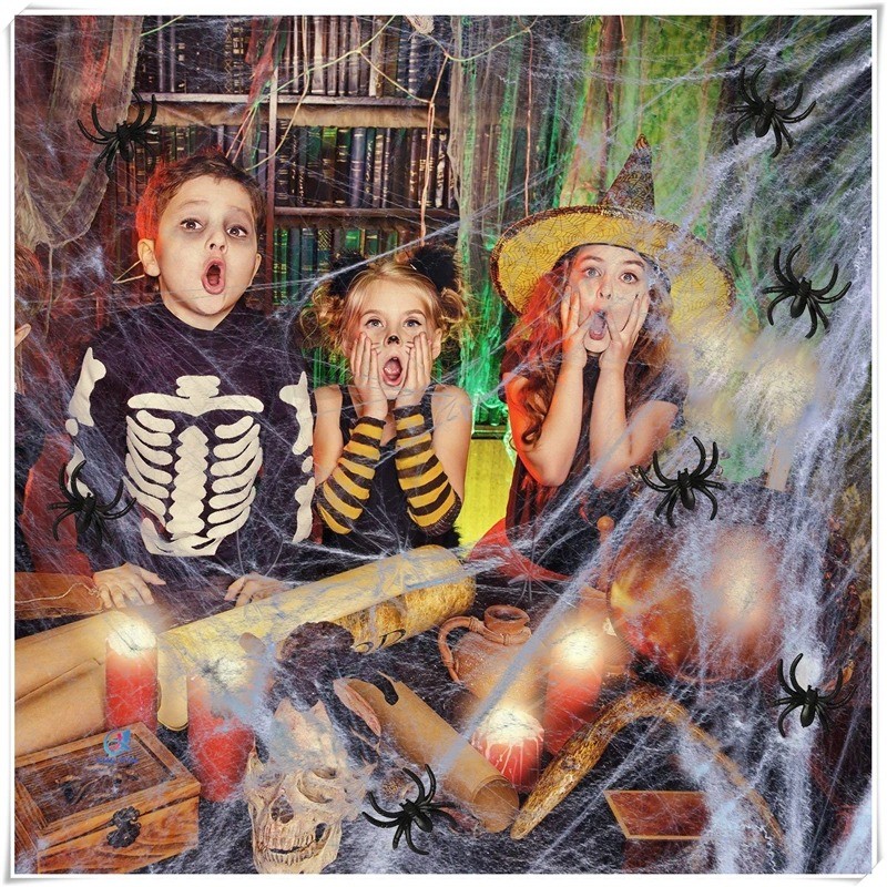 Stretch Spinnennetz für Halloween Indoor / Outdoor Dekoration