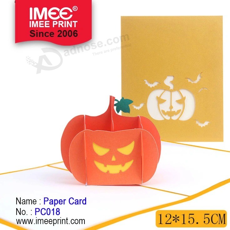 Imee em estoque Cartão de Halloween 3D Cartão de papel personalizado