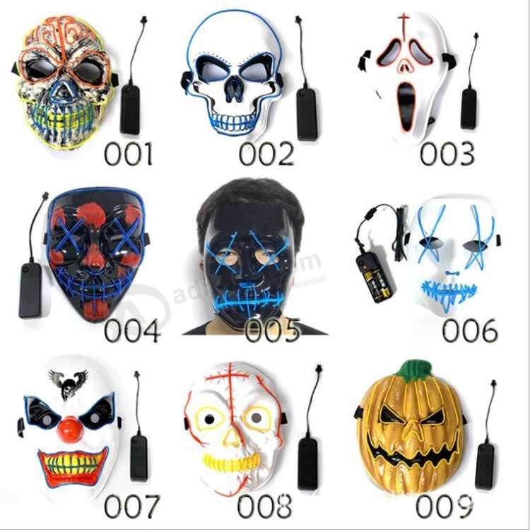 Hot selling Guangdong neon Party mask LED rave Mask Halloween