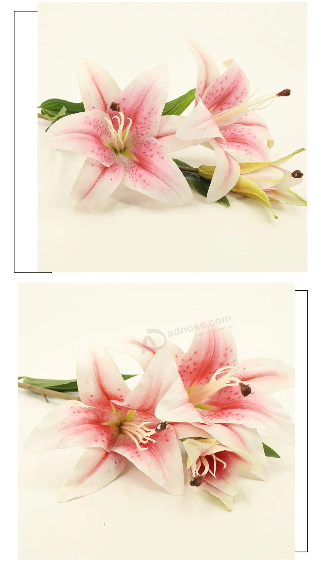Linda flor artificial lírio spray decorativo flor Dy1-2732