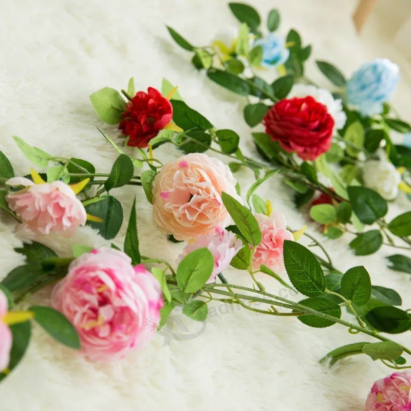 花輪ぶら下げプラスチックIVY花結婚式の装飾つるバラ造花ウィステリア