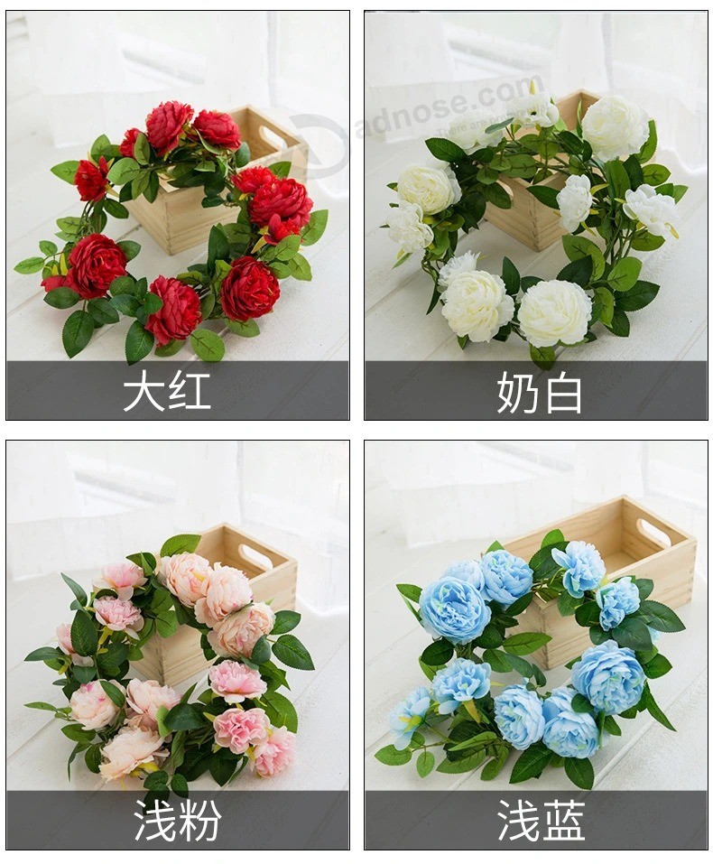 Girlande hängen Kunststoff IVY Blüte Hochzeitsdekoration Reben Rose Künstliche Blume Glyzinien