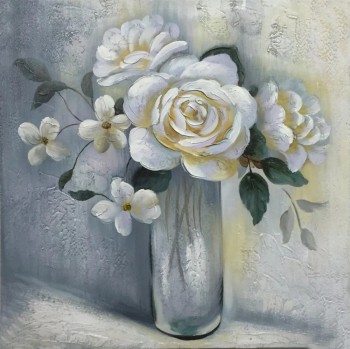 flor moderna com vaso artesanal pinturas a óleo fotos Pop Art pintura parede decoração artística
