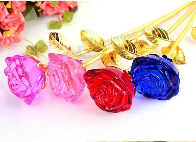 High quality Crystal glass Rose flower for Souvenir