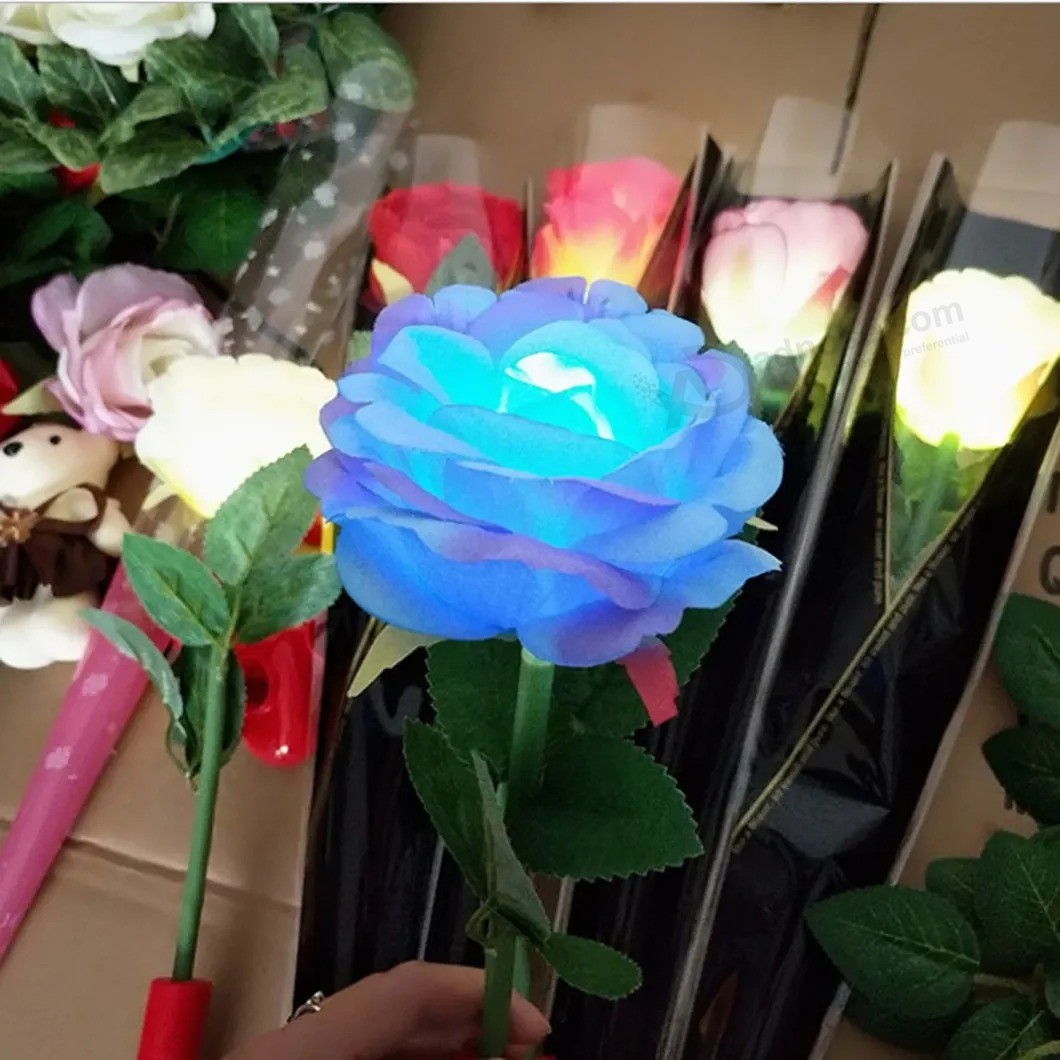 Разноцветные светодиодные загорающиеся розы Букет искусственных цветов