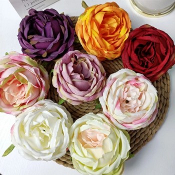 Jolie fleur de 9-10 cm tête de rose stabilisée pour la décoration de mariage