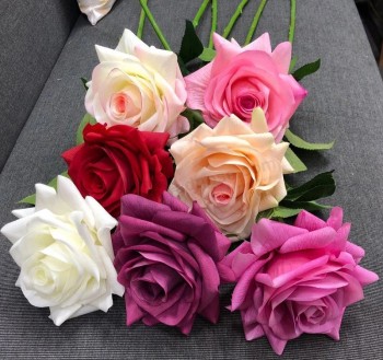 real touch látex flores artificiais rosa de seda flores artificiais decorativas