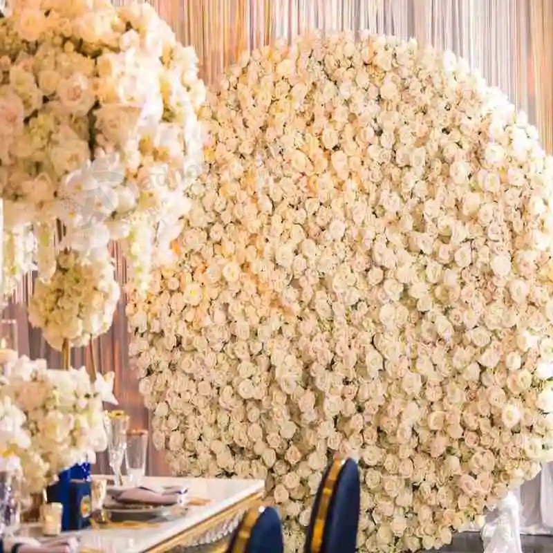 Kundenspezifischer Großhandel Künstliche Blume Wandhochzeit Seidenblume Hintergrund real Touch Latex Seidenrose Dekorative Blumen für Hochzeitsdekoration