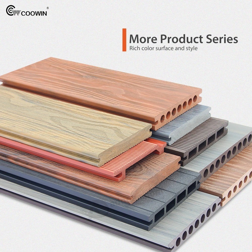 Placa de deck composta de madeira plástica anti-arranhões para pisos externos