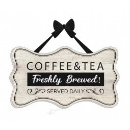 Antique Style Wooden Hanging Board for Coffee Shop Wall Decor Sign
