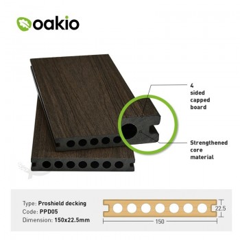 Planche de terrasse WPC en bois de plastique composite extérieur étanche pour jardin