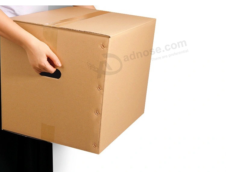 Manufacturer custom Large size Portable printing Brown strengthen Corrugated cardboard Transport carton Moving packaging Paper Box