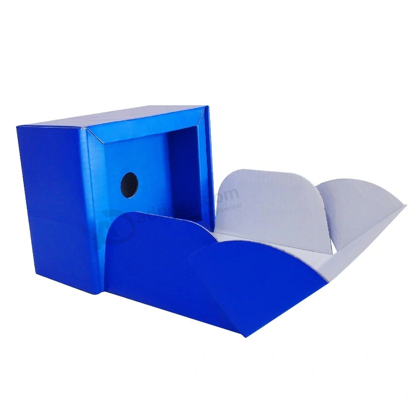 Lieferant Großhandel Custom blau Faltbare Farbe Drucken elektronischer Produkte Verpackung Wellpappe einlegen Verpackung Versandkarton für Telefon / Kopfhörer /