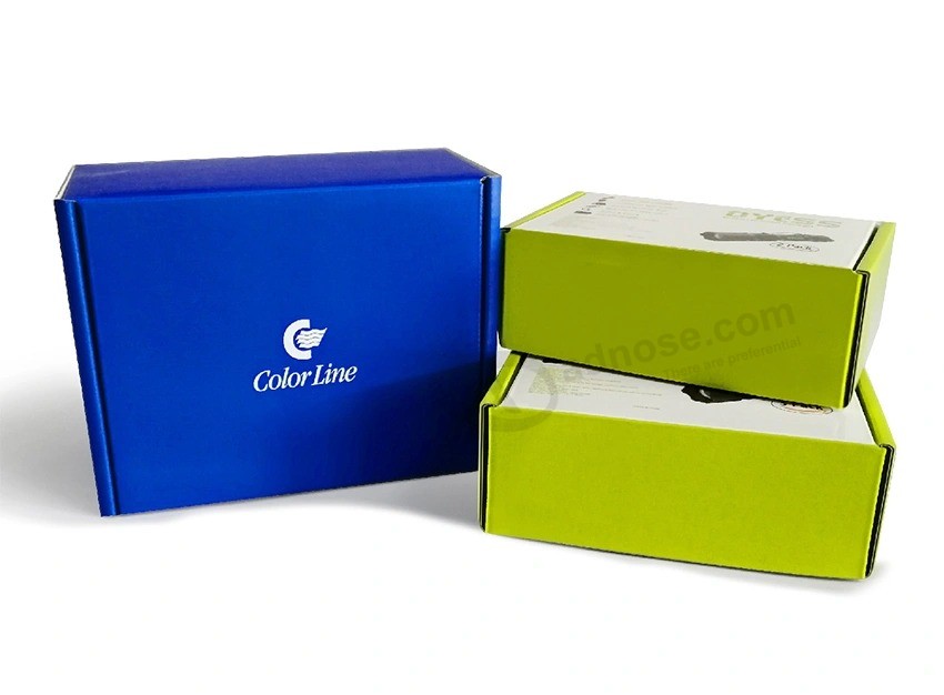 Proveedor al por mayor Azul personalizado Impresión en color plegable Productos electrónicos Empaquetado Insertar embalaje corrugado Envío Caja de cartón para teléfono / auricular /